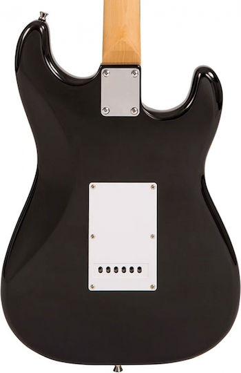 Encore E6 Electric Guitar for Left-handed Stratocaster with SSS Pickup Configuration Black