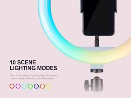 Havit ST7026 Lumină Inelară RGB 26cm cu Trepied de Pardoseală și Suport pentru Telefon