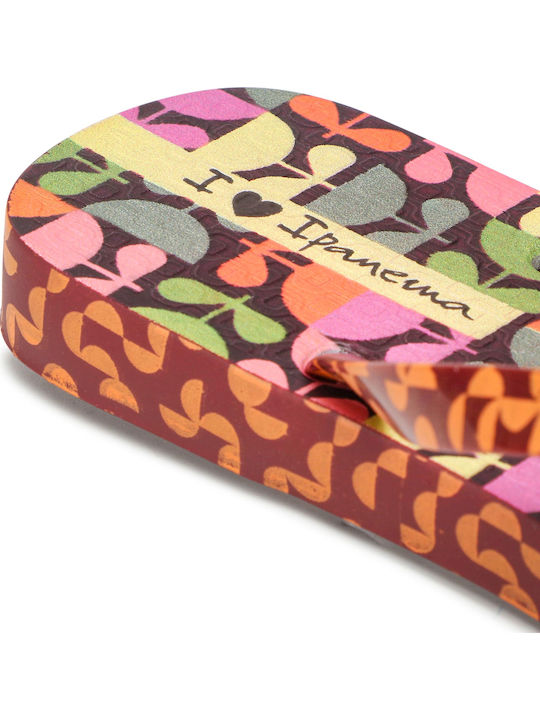 Sem Igual Pop Frauen Flip Flops Burgundy / Orange / Pink