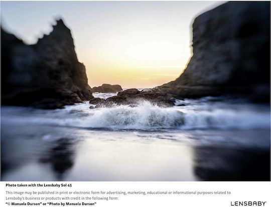 Lensbaby Obiectiv Foto Full Frame Sol 45 Standard / Tilt-Shift pentru Montaj Fujifilm X Negru