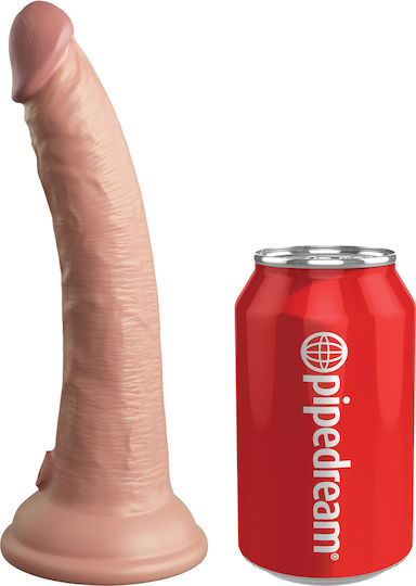 King Cock Dual Density Silicone Cock Ρεαλιστικό Dildo με Βεντούζα Nude 18cm