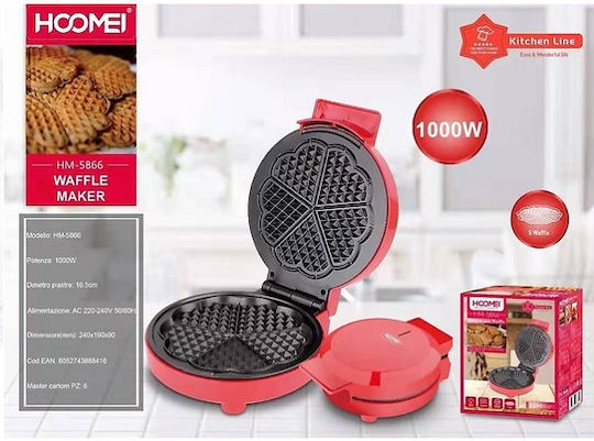 Hoomei Βαφλιέρα για Βάφλες Καρδιά 1000W