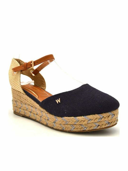 Bella Damenplattformen im Espadrilles-Stil Blau