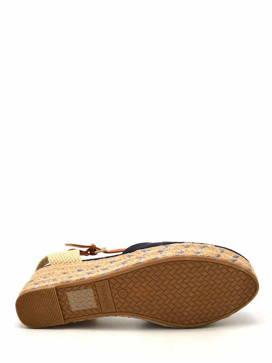 Bella Damenplattformen im Espadrilles-Stil Blau
