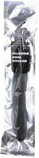 All Black Ridged Silicone Anal Douche Πρωκτικό Ντους Black 27cm