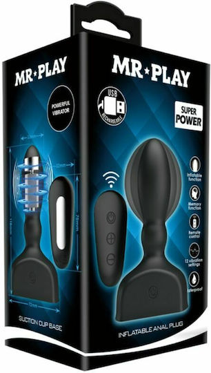 Mr. Play Anal Plug mit kabelloser Funktion und Vibration Black 12cm