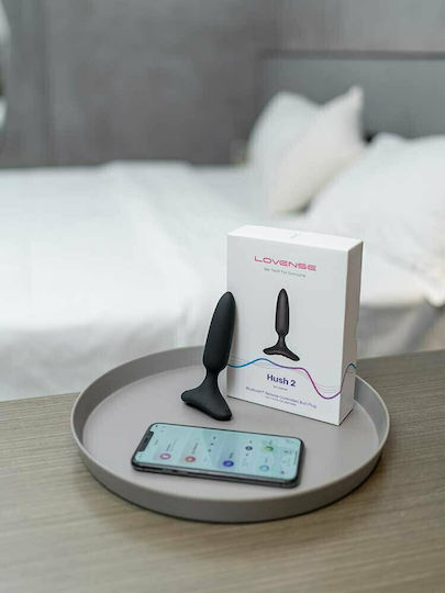 Lovense Hush 2 Πρωκτική Σφήνα με Δυνατότητα Ασύρματης Λειτουργίας και Δόνηση Μαύρη 2.5cm