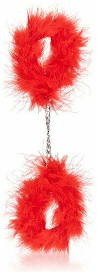 Secretplay Marabou Handcuffs Handschellen in Rot Farbe