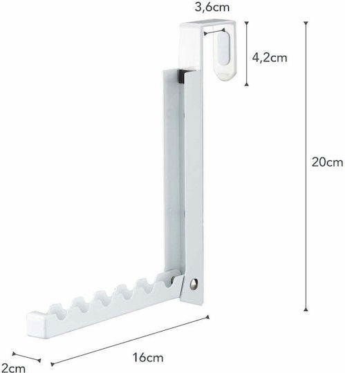 Yamazaki Metallic Door Hook with 6 Positions White Smart 16x2x20cm