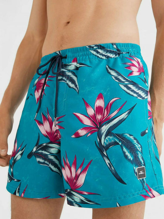 Men's Swimwear Shorts Turquoise Floral