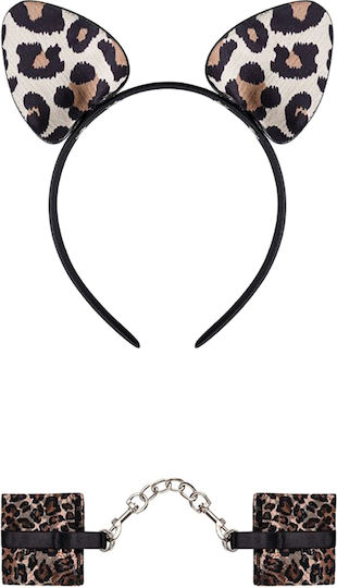 Obsessive Tigerlla BDSM Kit Cuffs & Ears Leopard