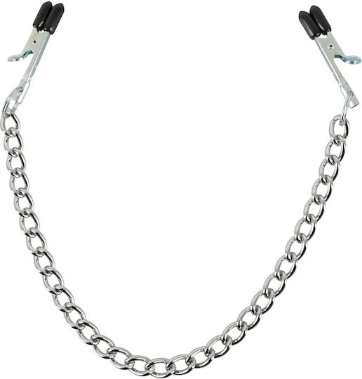 Sextreme Nipple Chain with Clamps Cleme pentru Sfârcuri în Culoare Argintiu