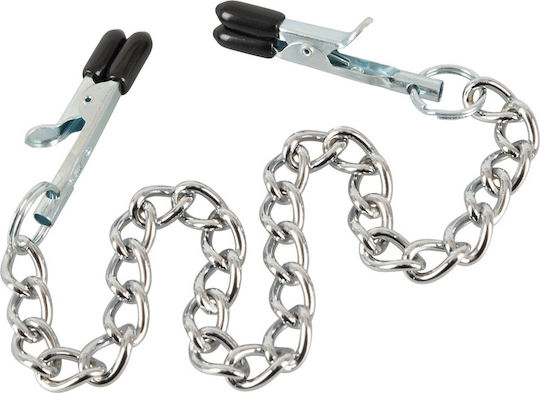 Sextreme Nipple Chain with Clamps Cleme pentru Sfârcuri în Culoare Argintiu