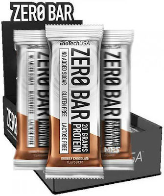 Biotech USA Zero Bar with Native Whey Isolate Proteinriegel mit 40% Protein & Geschmack Doppelte Schokolade 20x50gr