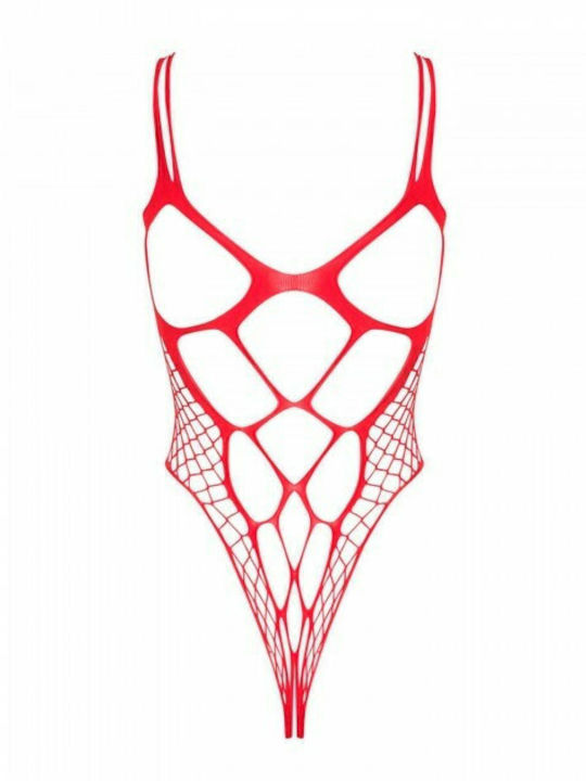 Obsessive Extravagant Crotchless Sexy Bodysuit Red