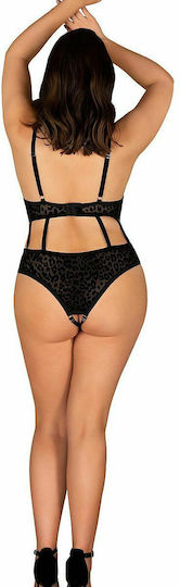 Obsessive Jagueria Crotchless Teddy Black