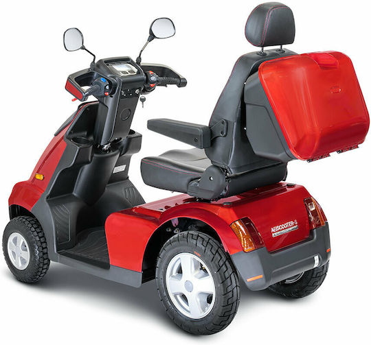 Afikim Afiscooter Breeze S4 Rollstuhl Scooter mit Einfacher Rücken Rot
