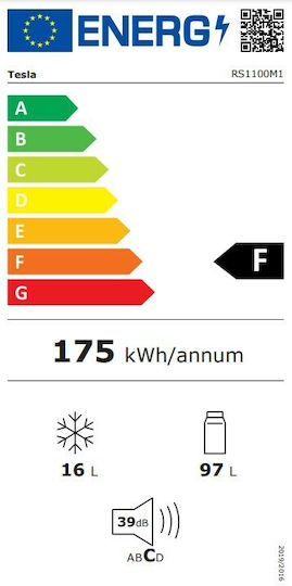 Tesla Mini Bar 113lt Î84.5xL55.3xA57.4cm. Alb RS1100M1
