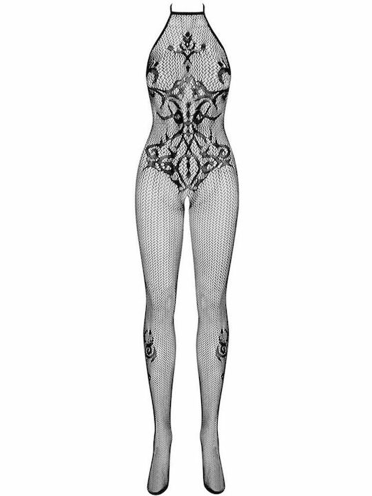 Obsessive G308 Bodystocking Sexy Plasă cu Chilot Deschis Negru
