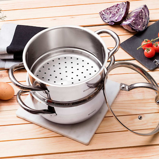 Bergner Gourmet Σετ Κατσαρόλες από Ανοξείδωτο Ατσάλι Ασημί 2τμχ