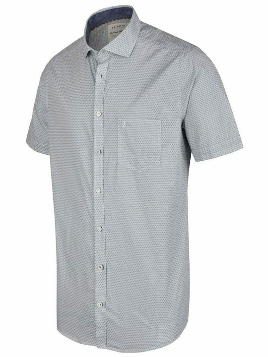 Men's Short Sleeve Shirt Print Light Blue Calamar CL 109800 1S32 42