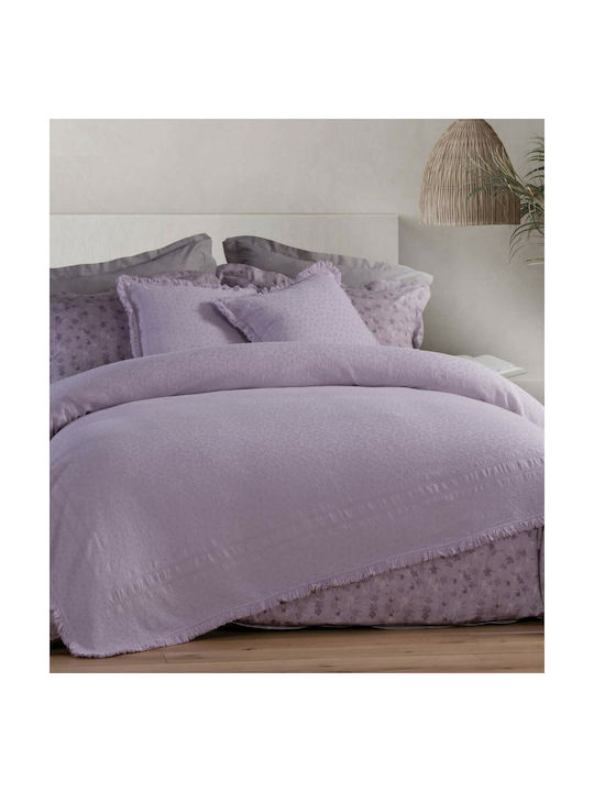 Nef-Nef Homeware Sofa Cushion Fiorella from 100% Cotton Lilac 50x50cm.