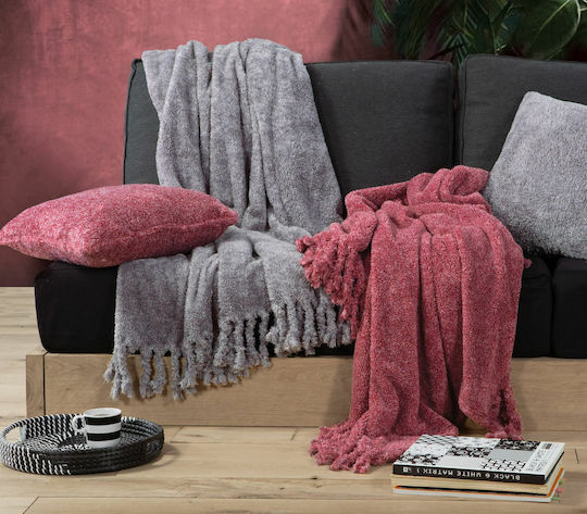 Nef-Nef Homeware Μαξιλάρι Καναπέ Cationing από Γούνα Grey 45x45εκ.