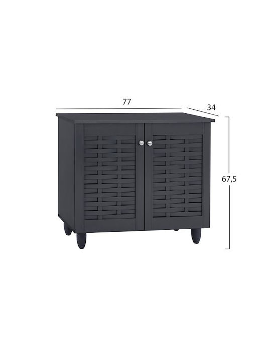 Suport pentru pantofi Cassiope cu 3 Rafturi Gri L77xW34xH67.5cm