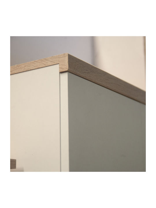Ξύλινη Παπουτσοθήκη Top Mix με 3 Ράφια Λευκή Μ80xΠ27xΥ121cm