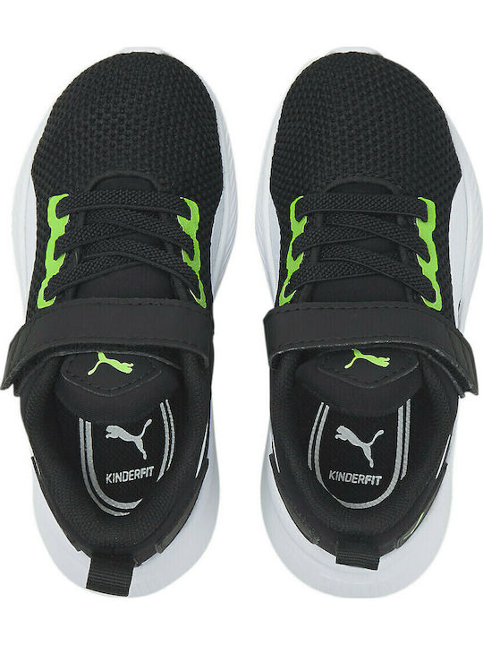 Flyer Runner Kids Sports Shoes Running with Hoop & Loop Closure Black