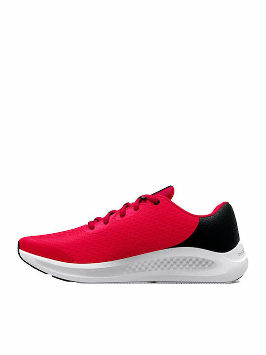 Charged Pursuit 3 Kids Sports Shoes Running with Laces Red