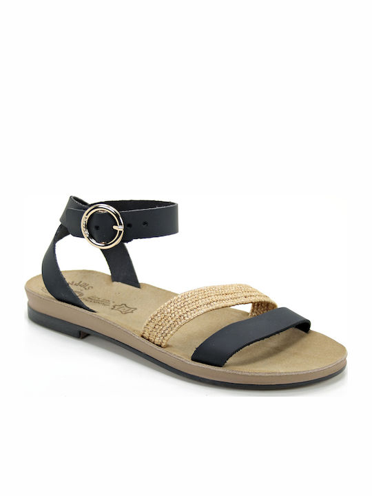 Kendal Sandale Casual Damă Anatomici Din Piele Negre