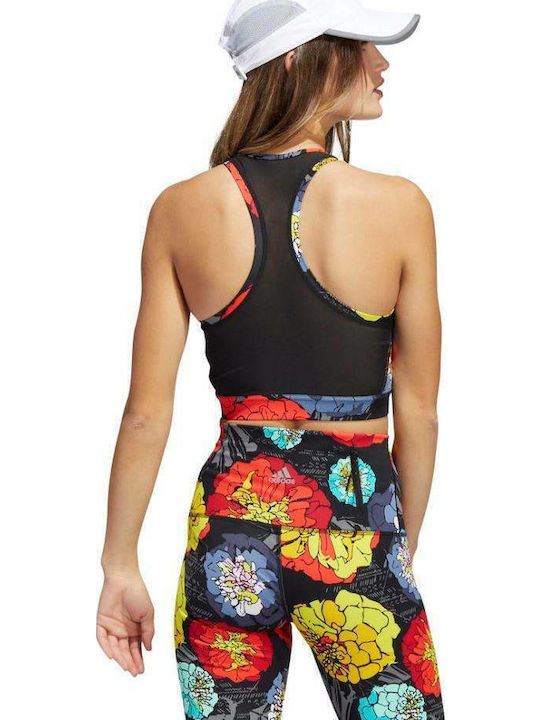 adidas International Women's Day Allover Print Bra Women's Sports Bra with Light Padding Black / Bright Red