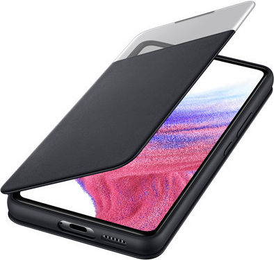 Samsung S View Wallet Cover Изкуствена кожа / Пластмаса Черно (Galaxy A53)