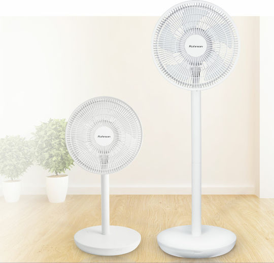 Rohnson Ανεμιστήρας Ορθοστάτης 35W Διαμέτρου 30cm Λευκός