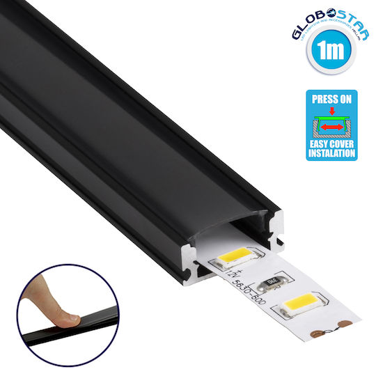GloboStar External LED Strip Aluminum Profile with Opal Cover 100x1.6x0.7cm