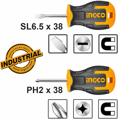 Ingco Set 2 Magnetic Screwdrivers