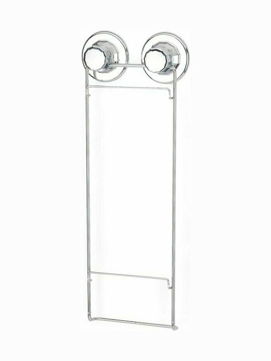 Tekno-Tel 455.DM242 Επιτοίχια Ραφιέρα Μπάνιου Inox με 2 Ράφια και Βεντούζες 25x15x36cm Ασημί
