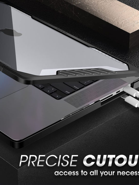 Husă Supcase Unicorn Beetle Pro Apple Macbook Pro 16" M4 M3 M2 M1 Pro Max 2024 2023 2021 A3403 A3186 A2991 A2780 A2485 Transparentă Neagră