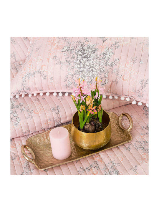 Borea Bijou Set Coverlet Queen Size Microfiber Pink 220x240cm 3pcs