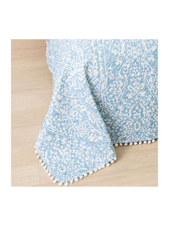 Borea Maya Set Coverlet Queen Size Microfiber Petrol 220x240cm 3pcs