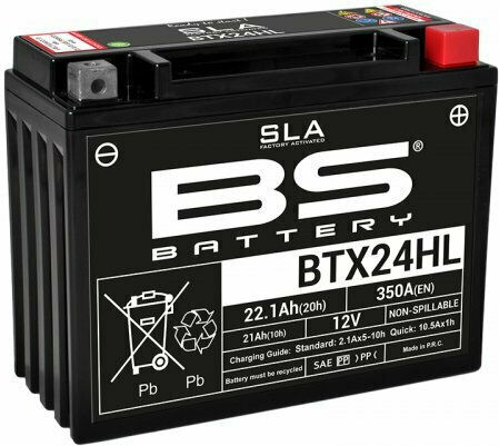 BS Maintenance Free Затворен тип Мотоциклетна батерия YTX24HL-BS 350Спецификация с капацитет 22.1Ах