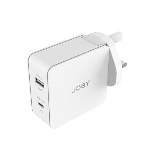Joby Încărcător Fără Cablu cu Port USB-A și Port USB-C 42W Albς (JB01806)