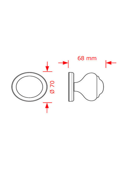 Viobrass Knopf Vordertür 2537 2537 Inox