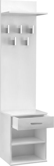 Duo Entry Furniture with Hanger & Shoe Rack White 50x27x124cm
