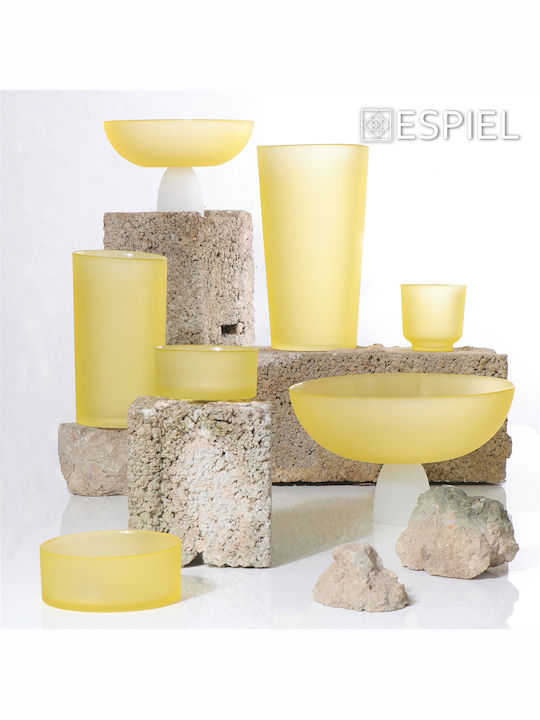 Espiel Caprice Glass Salad Bowl Yellow 15x15x6cm 6pcs