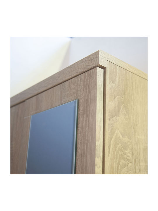 Double Door Wardrobe Top Mix with Mirror 60x33x183cm