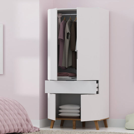 Neptune Double Door Wardrobe White-Sonoma 88x55x197cm