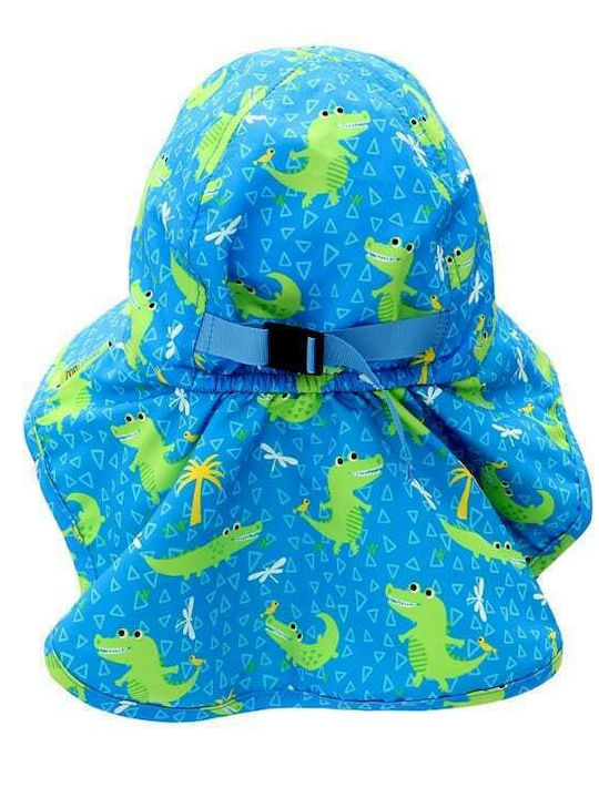 Zoocchini Kids' Hat Fabric Sunscreen Alligator Light Blue