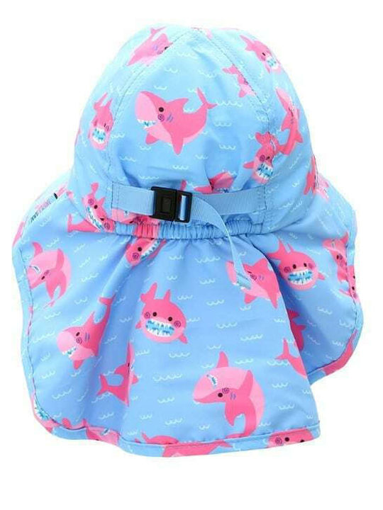 Zoocchini Kids' Hat Fabric Sunscreen Sharks Light Blue